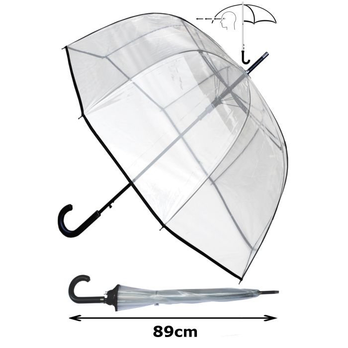 Windproof EXTRA STRONG HIGHLY ENGINEERED TO COMBAT INVERSION DAMAGE Auto Open StormDefender City Umbrella Solid Wood Hook Handle Black COLLAR AND CUFFS LONDON Vented Double Layer Canopy