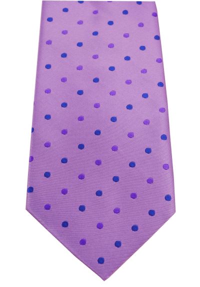 HIGH QUALITY Handmade Tie - A True Classic - Lilac With Purple and Blue Spots